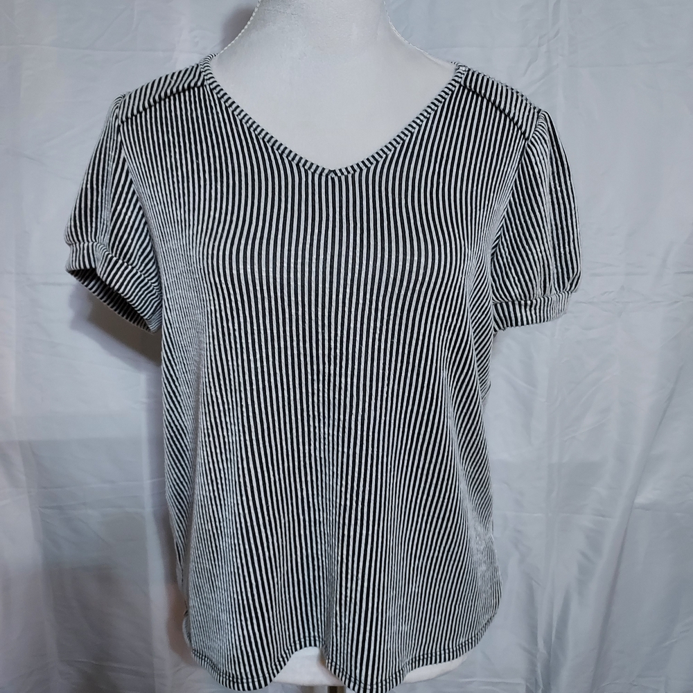 Classic Striped V-Neck Tee